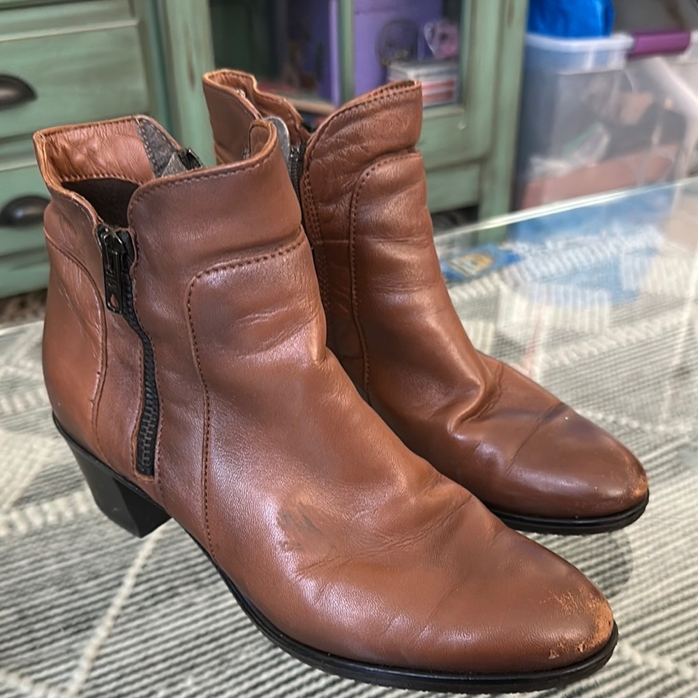 Women's Brown Leather Ankle Boots